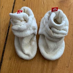 Cream Zutano booties